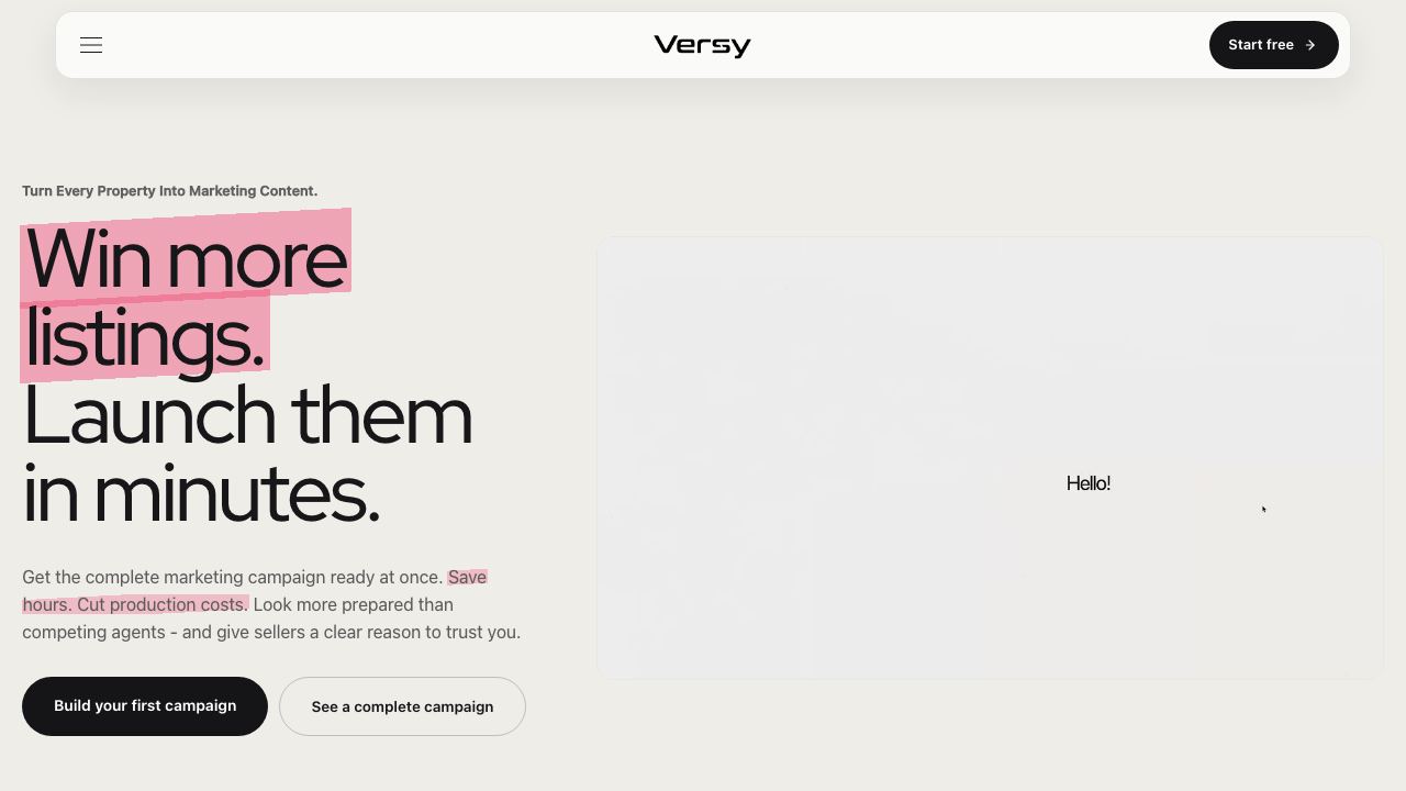 Versy AI 网站截图