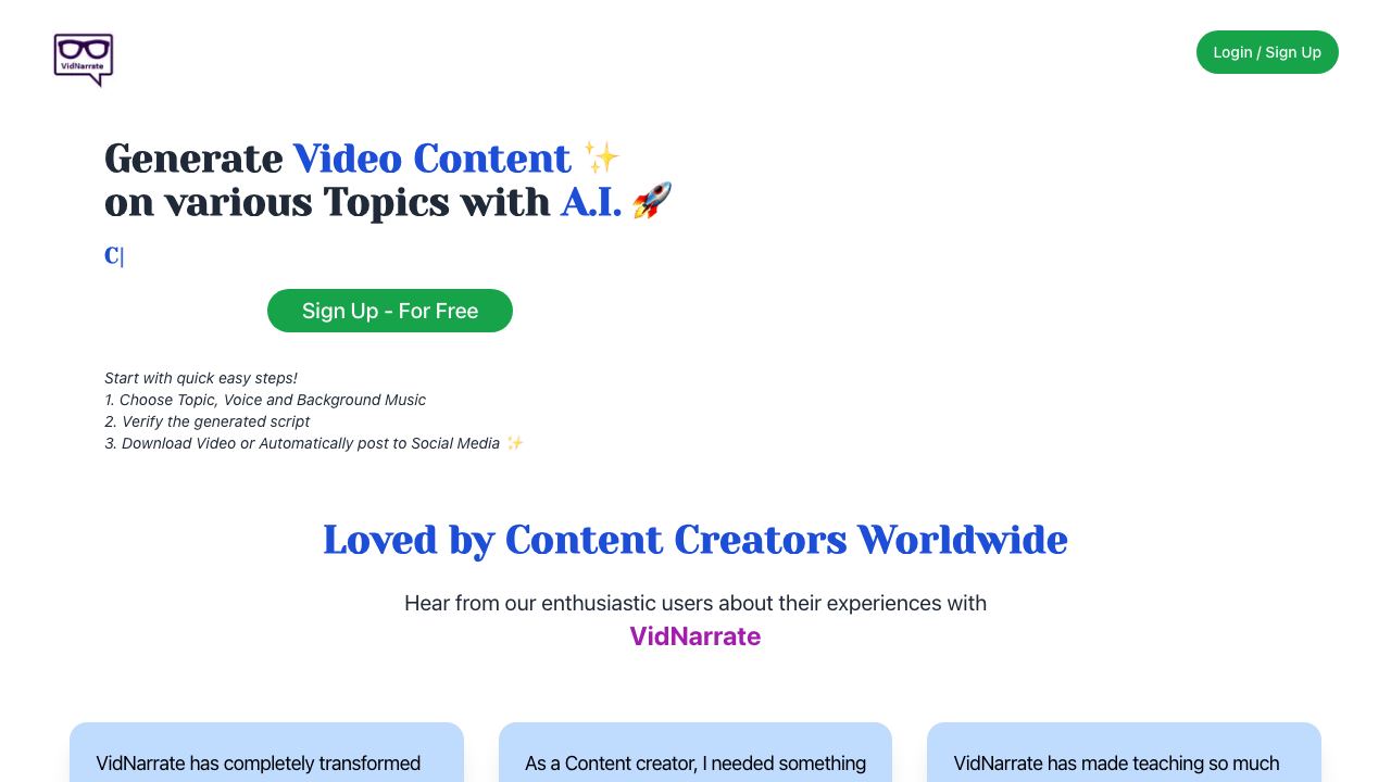 VidNarrate 网站截图