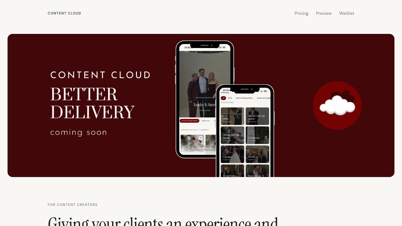Content Cloud website screenshot