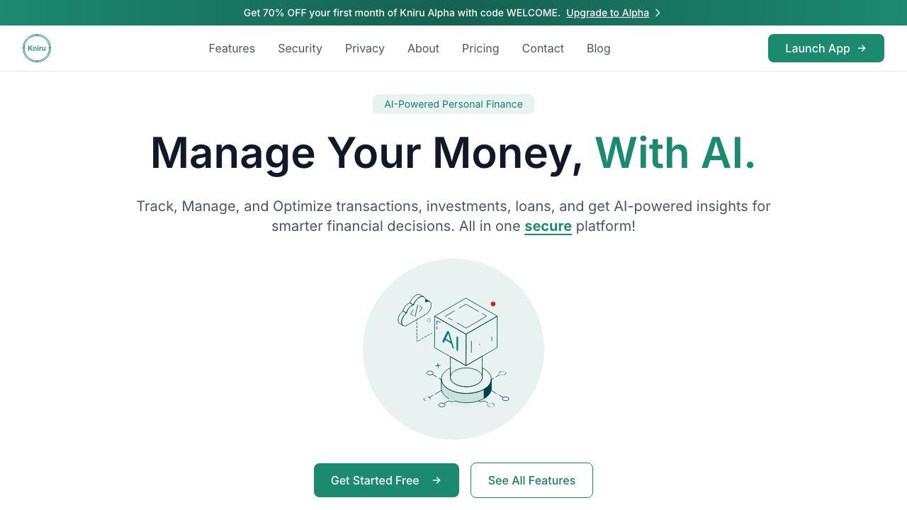 Kniru: AI-Powered Finance 网站截图