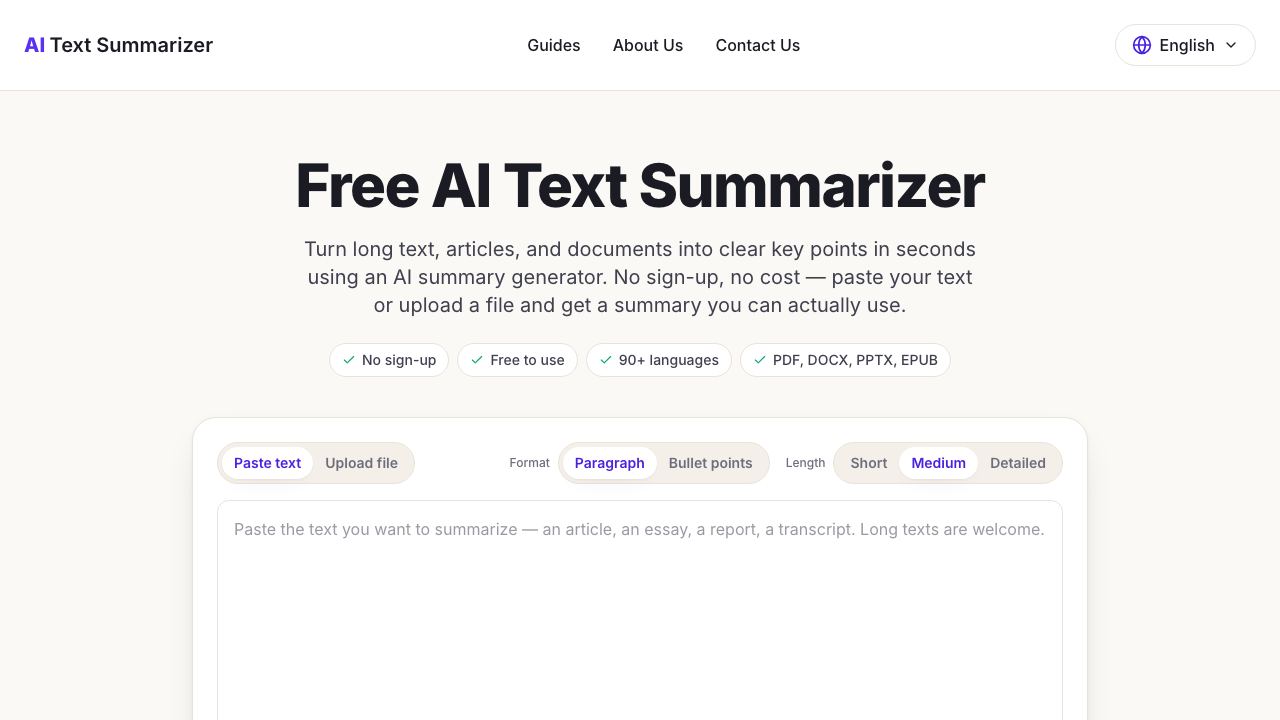 AI Text Summarizer- 网站截图