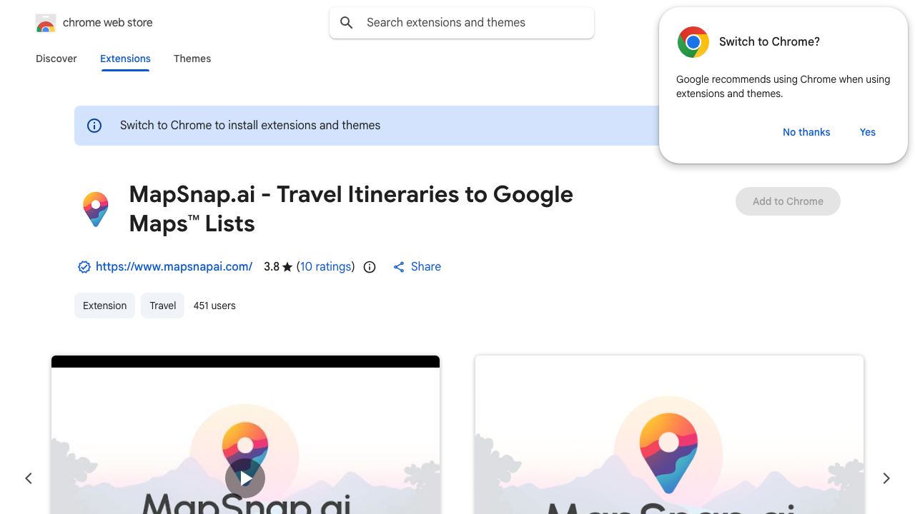 MapSnap.ai - Travel Itineraries to Google Maps™ Lists 网站截图