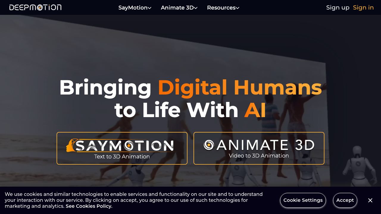 DeepMotion 网站截图