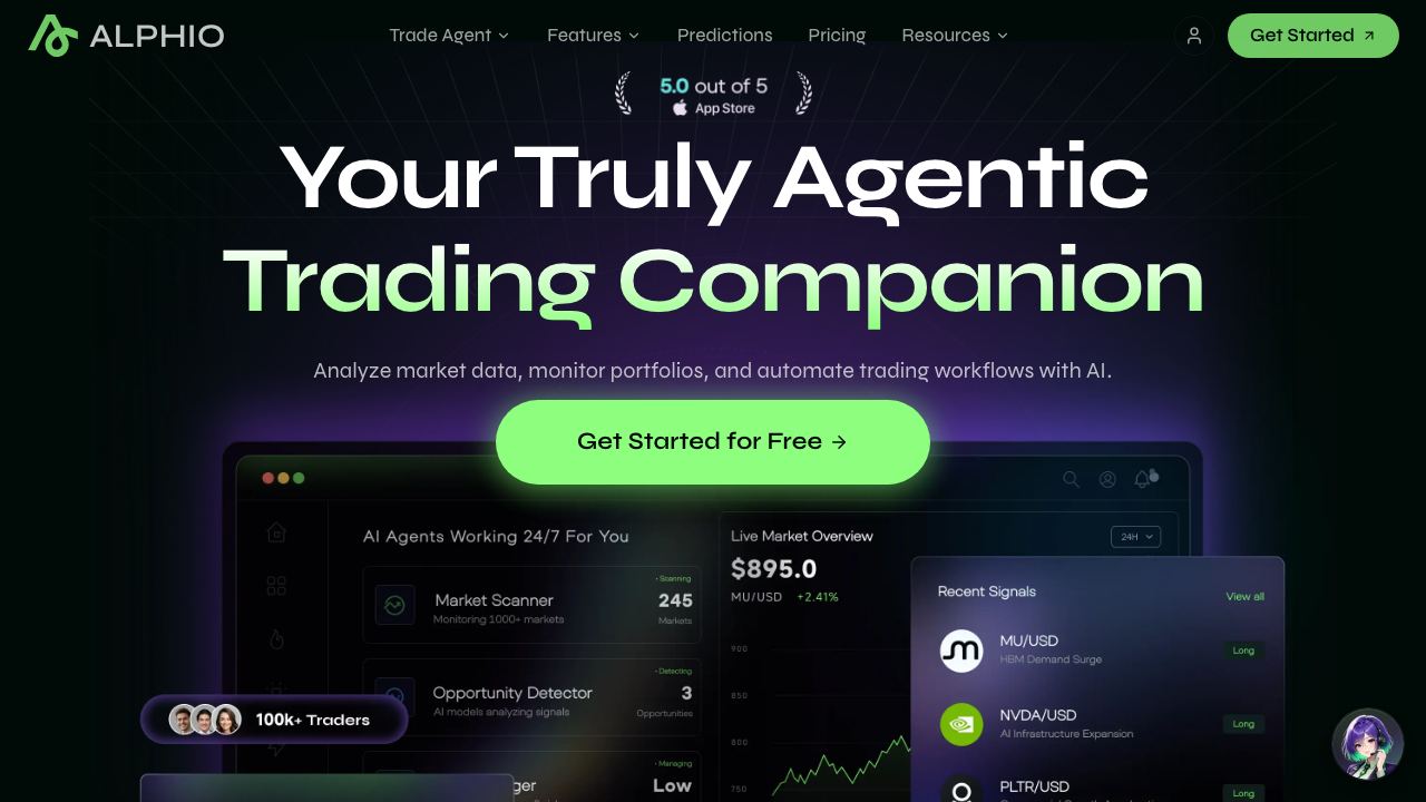 Alphio.AI 网站截图