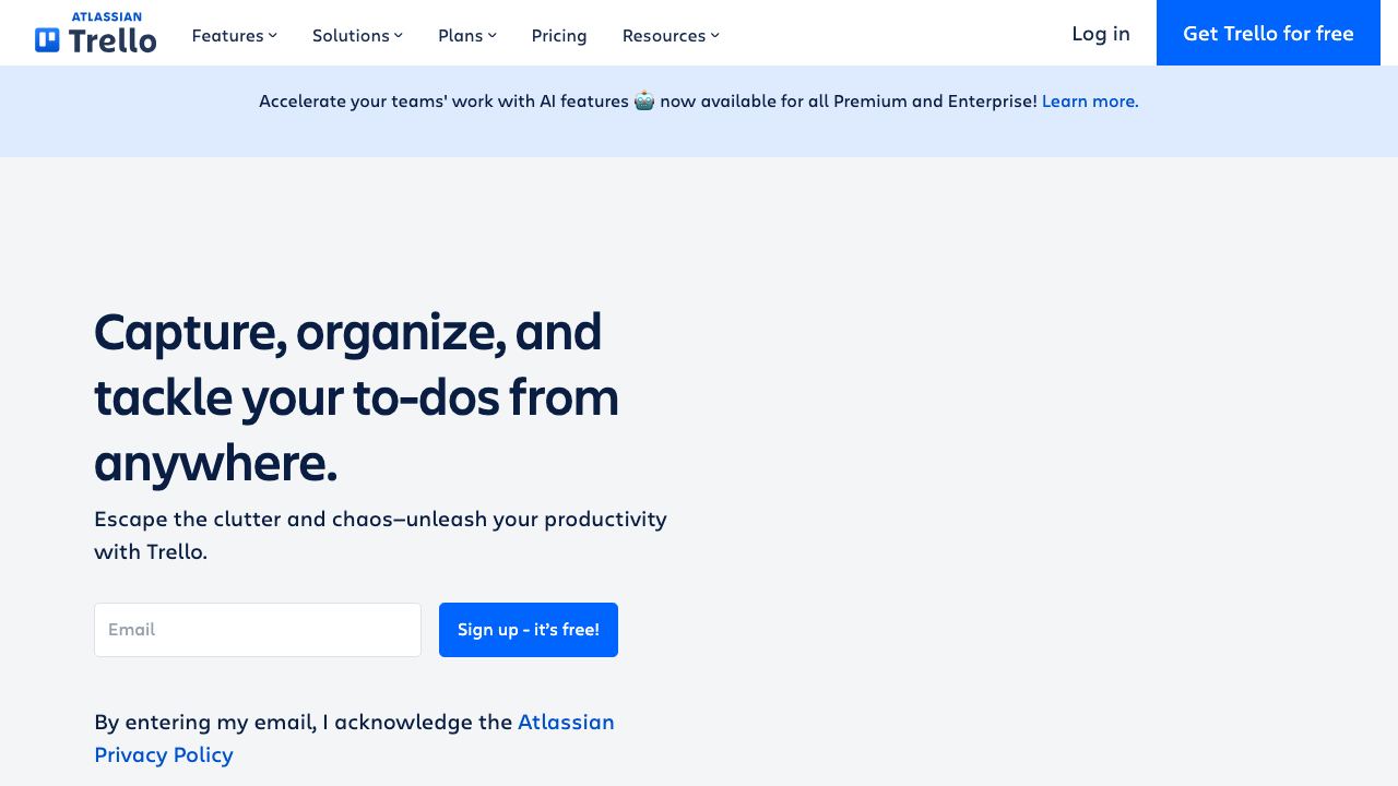 Trello website screenshot