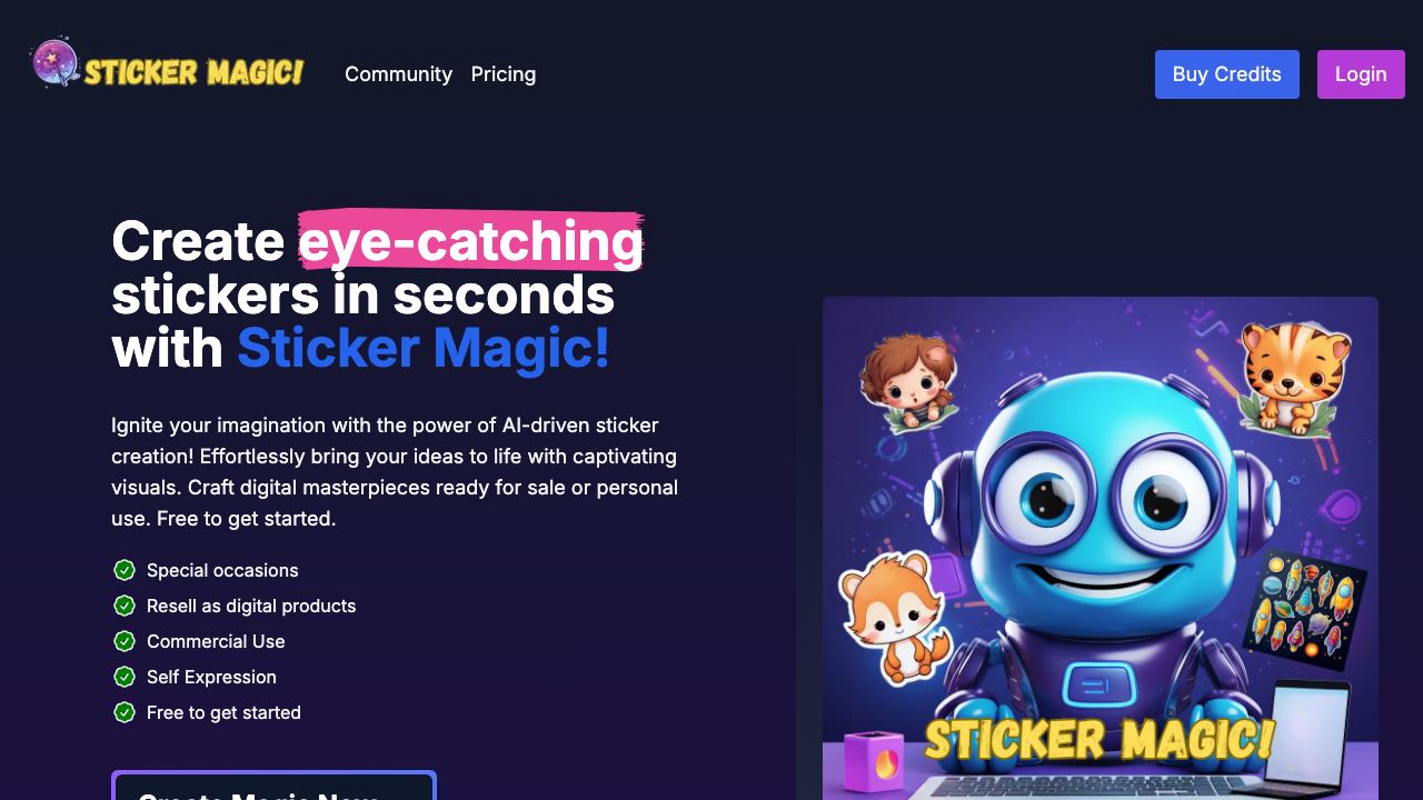 Sticker Magic 网站截图