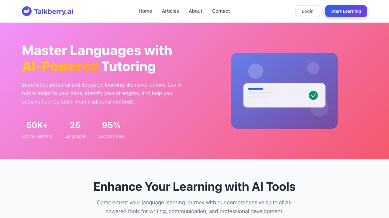 TalkBerry website screenshot