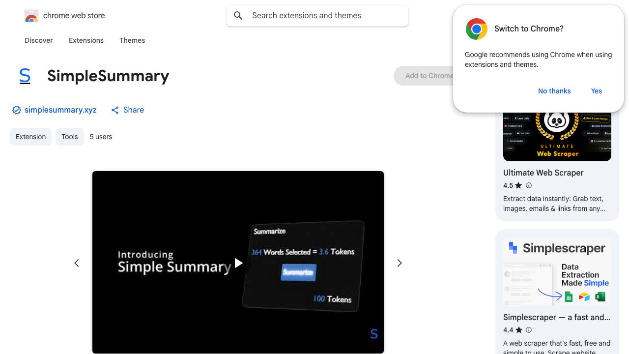 SimpleSummary 网站截图