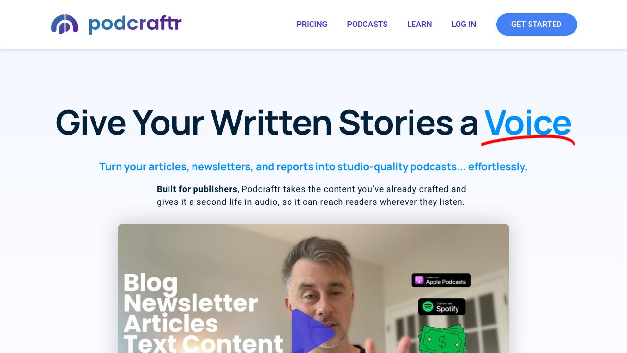 Podcraftr 网站截图
