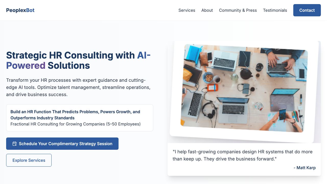 People Experience Bot (PxBot) 网站截图