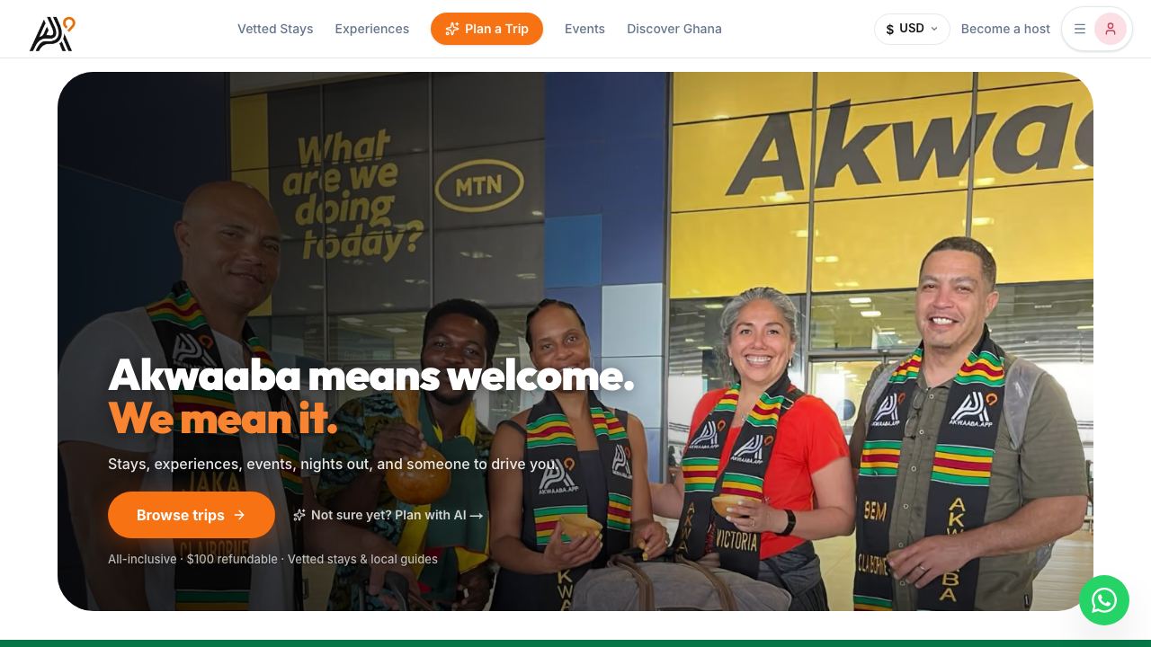 Akwaaba App website screenshot