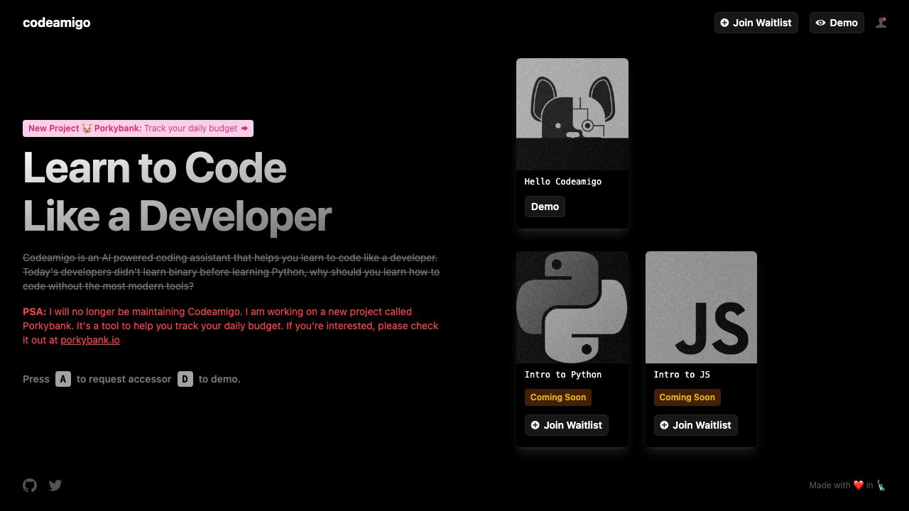 Codeamigo 网站截图