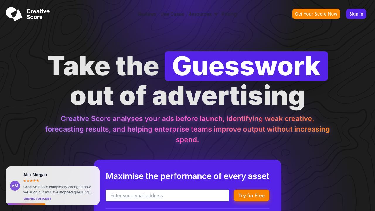 Creative Score website screenshot