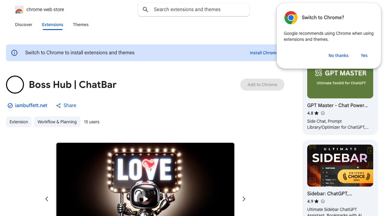 ChatWork GPT4-128K GPT4-Vision Sidebar 网站截图