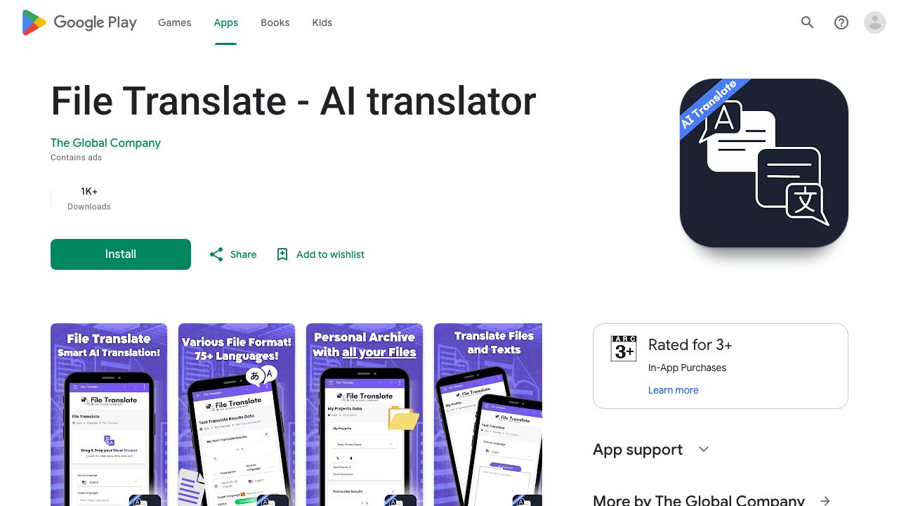 File Translate - AI translator for files 网站截图