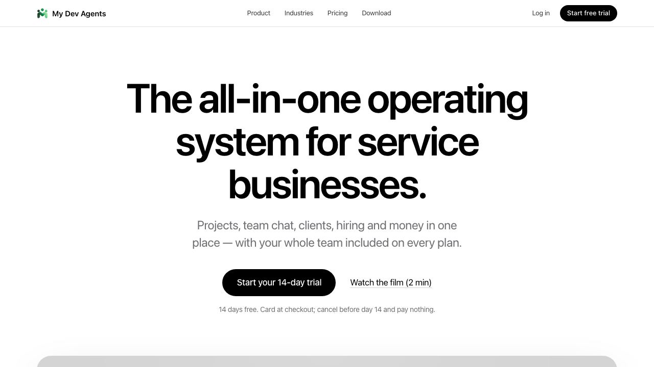 Upwork Business Developer | MyDevAgents website screenshot