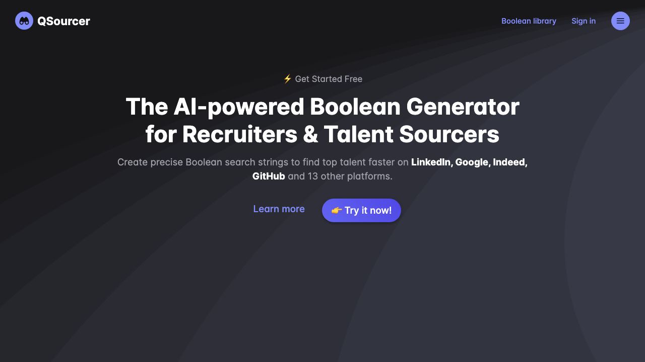 QSourcer website screenshot