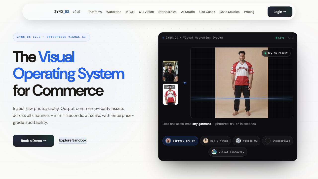Zyng AI website screenshot