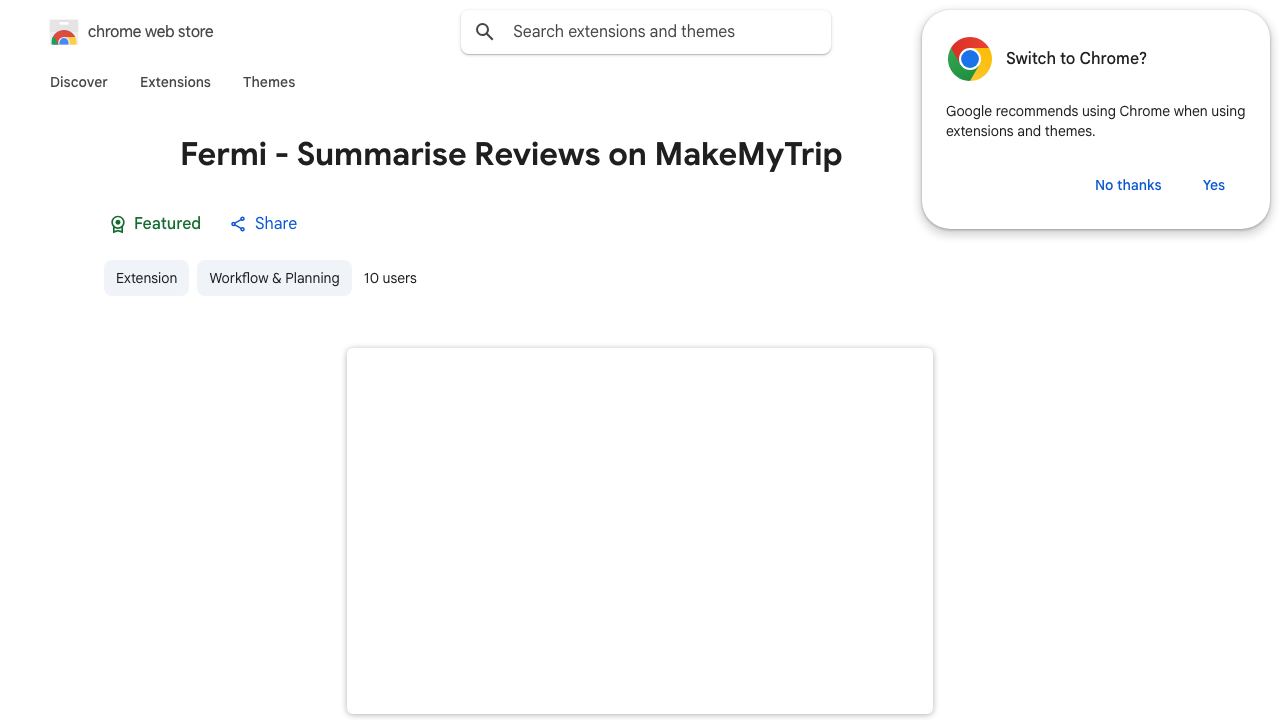 Fermi - Summarise Reviews on MakeMyTrip 网站截图