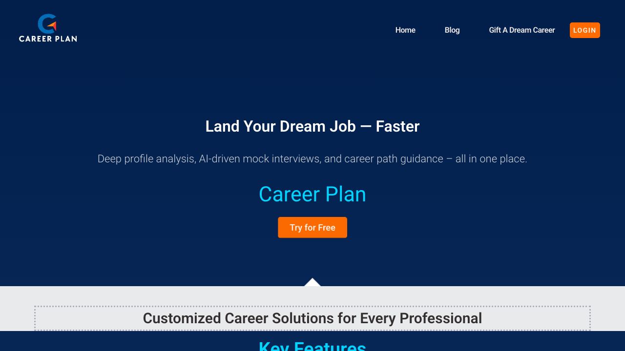 Career Plan - Growth Starts Here 网站截图