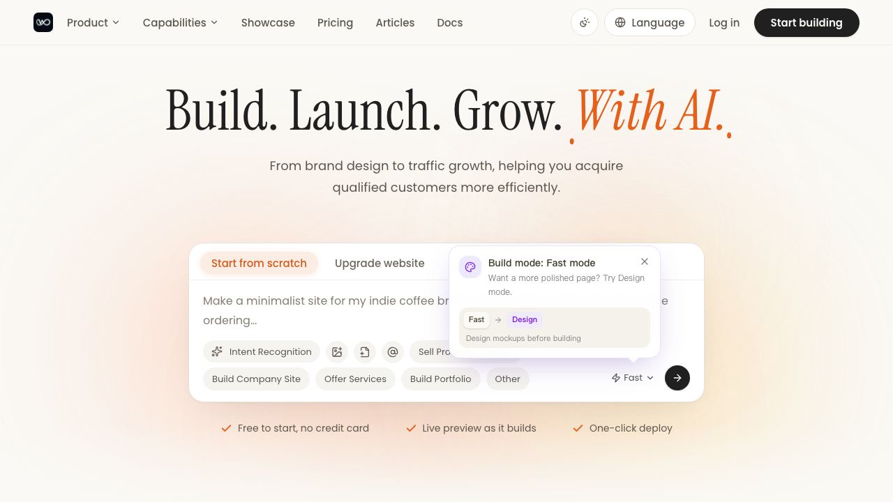 We0.ai website screenshot