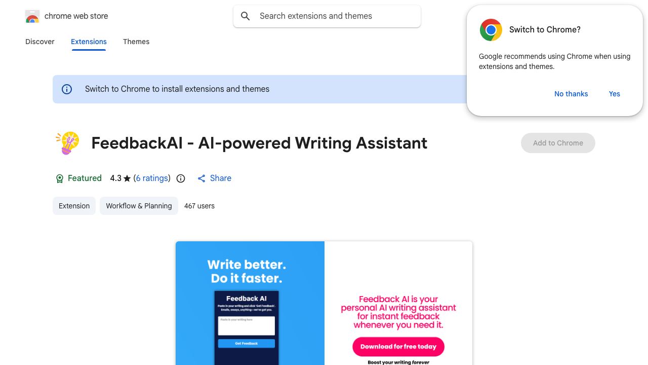 FeedbackAI - AI-powered Writing Assistant 网站截图