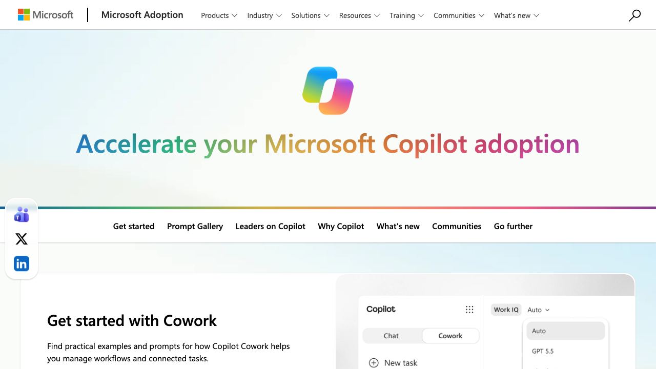 Copilot for Microsoft 365 website screenshot