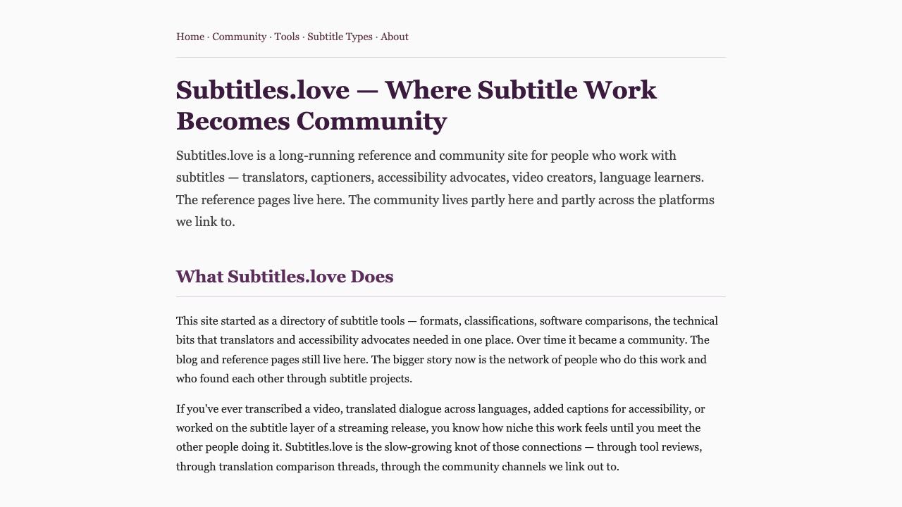 SubTitles.Love website screenshot