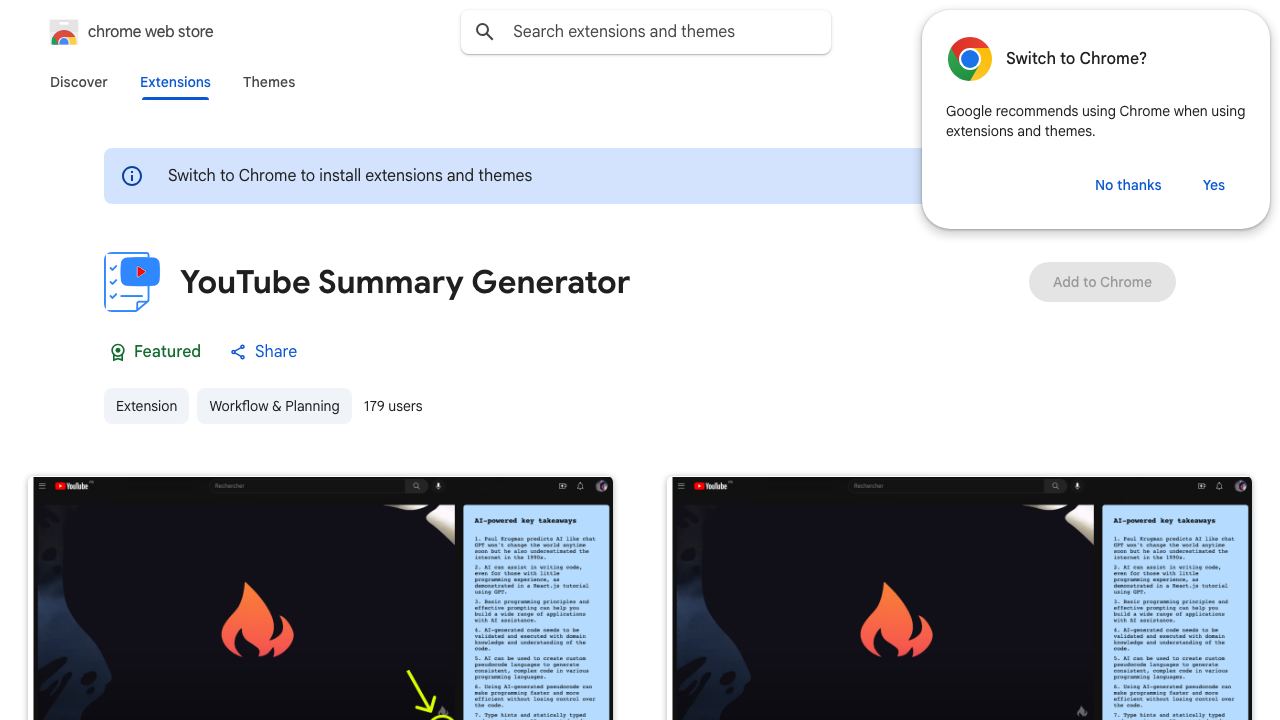YouTube Summary Generator 网站截图