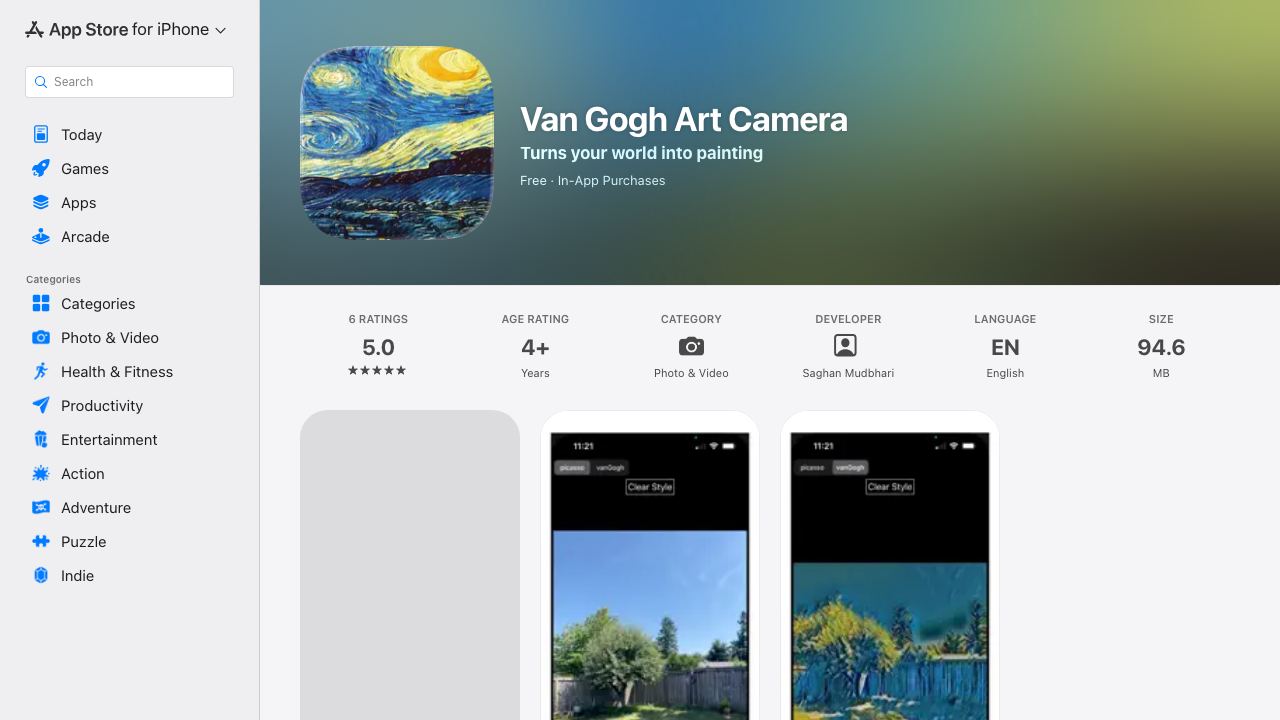 Art Filter for Camera 网站截图