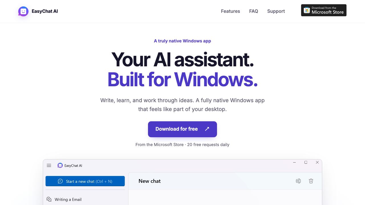EasyChat AI website screenshot