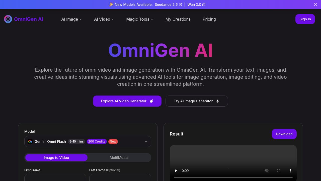 OmniGen 网站截图
