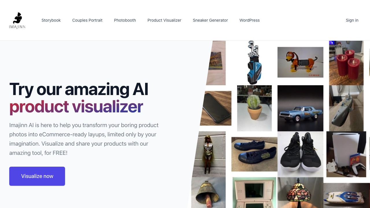 AI product visualizer 网站截图