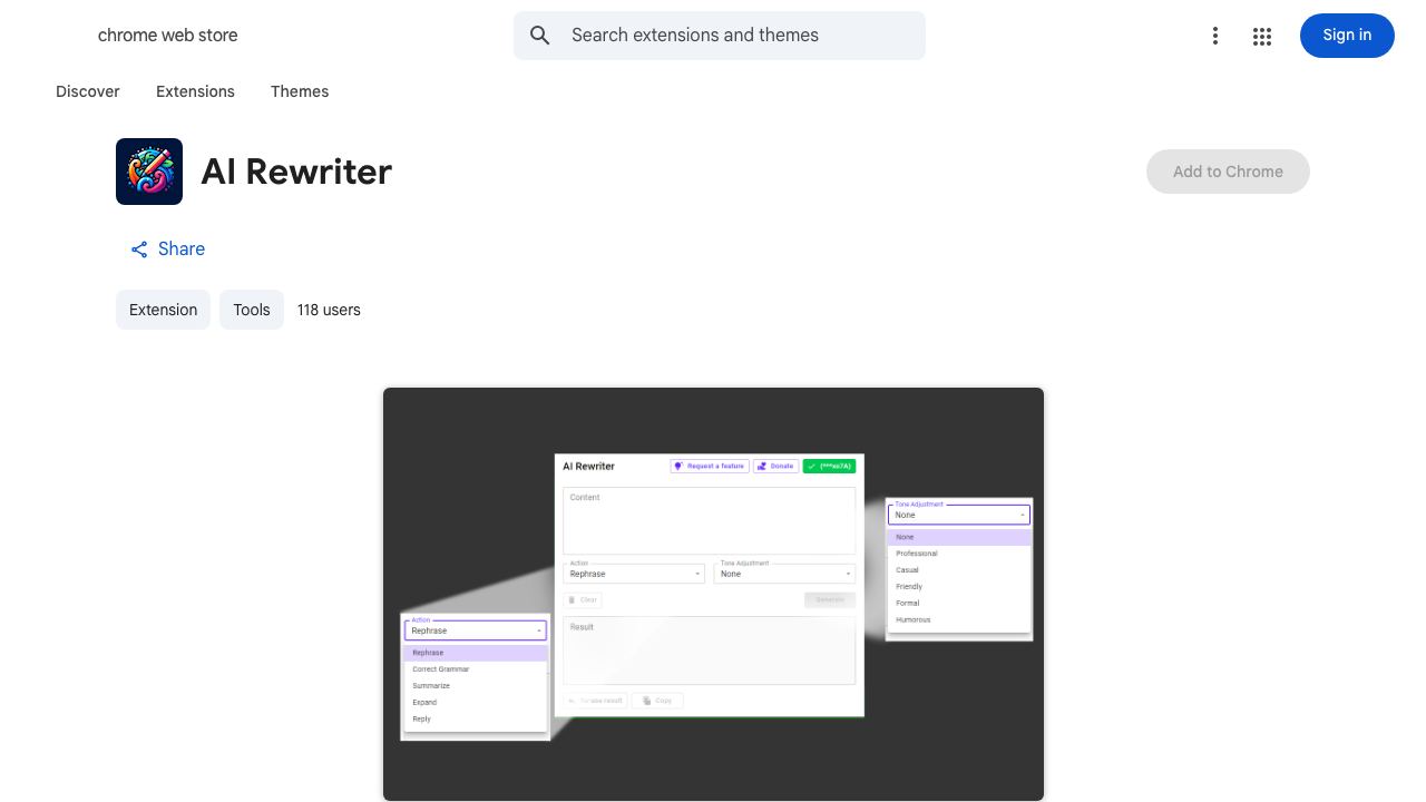 AI Rewriter 网站截图