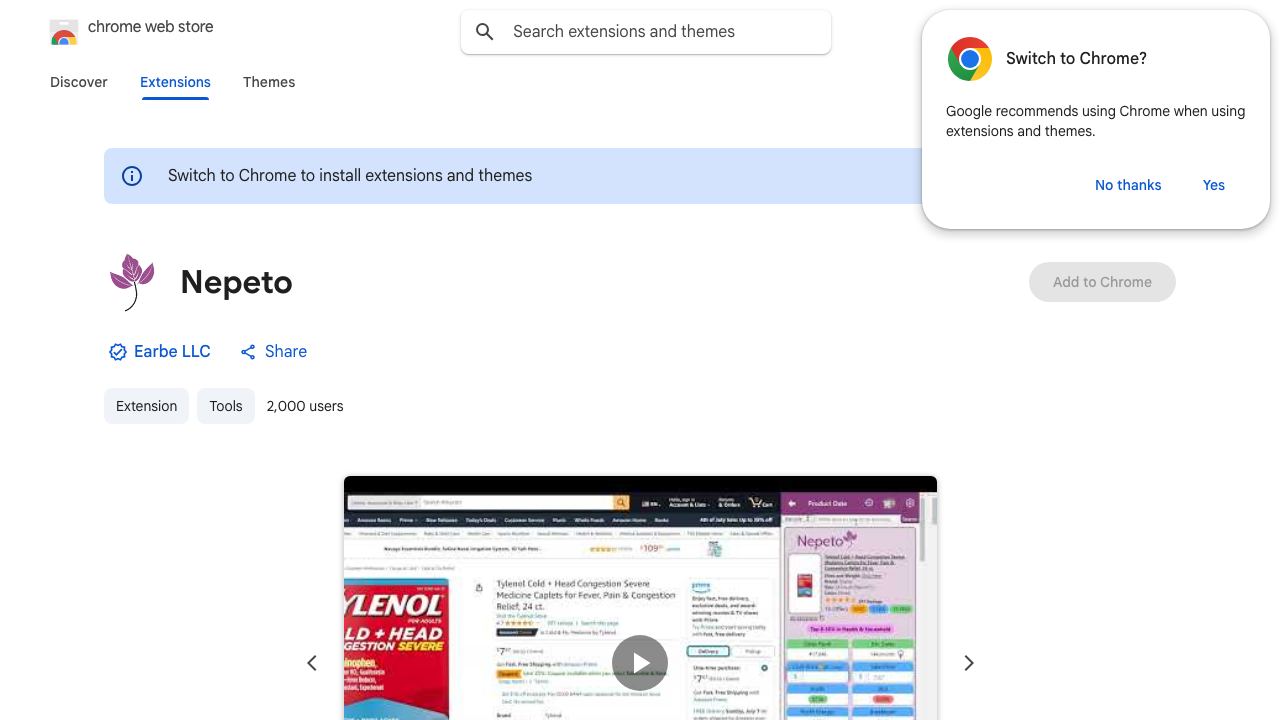Nepeto website screenshot