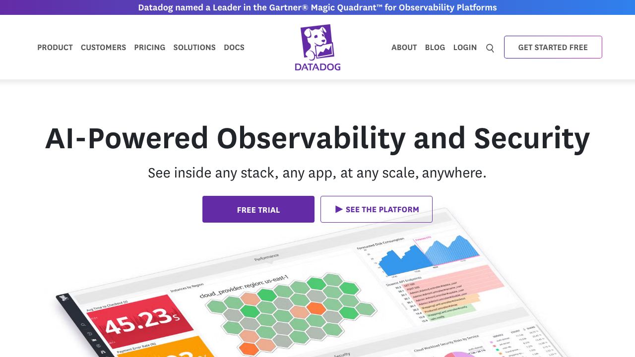 Datadog 网站截图