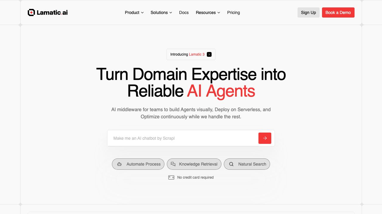 Lamatic website screenshot