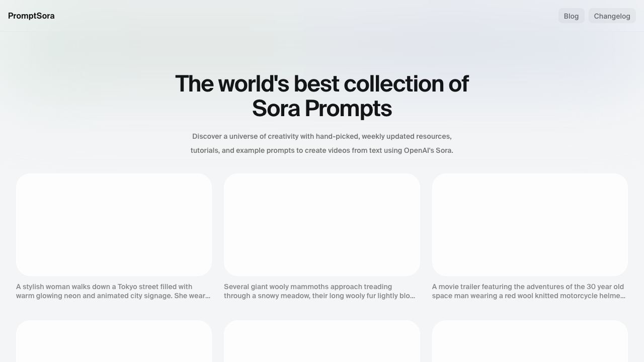 PromptSora 网站截图