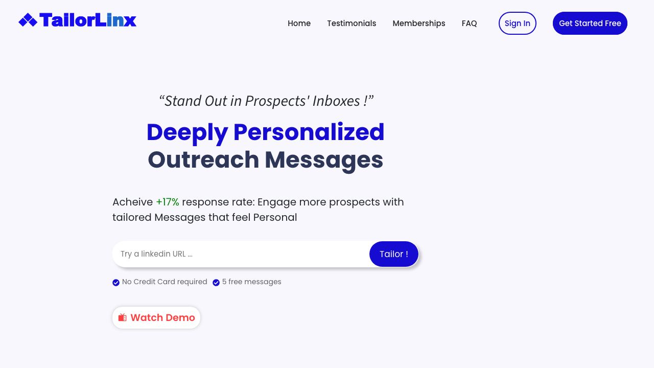 TailorLinx website screenshot