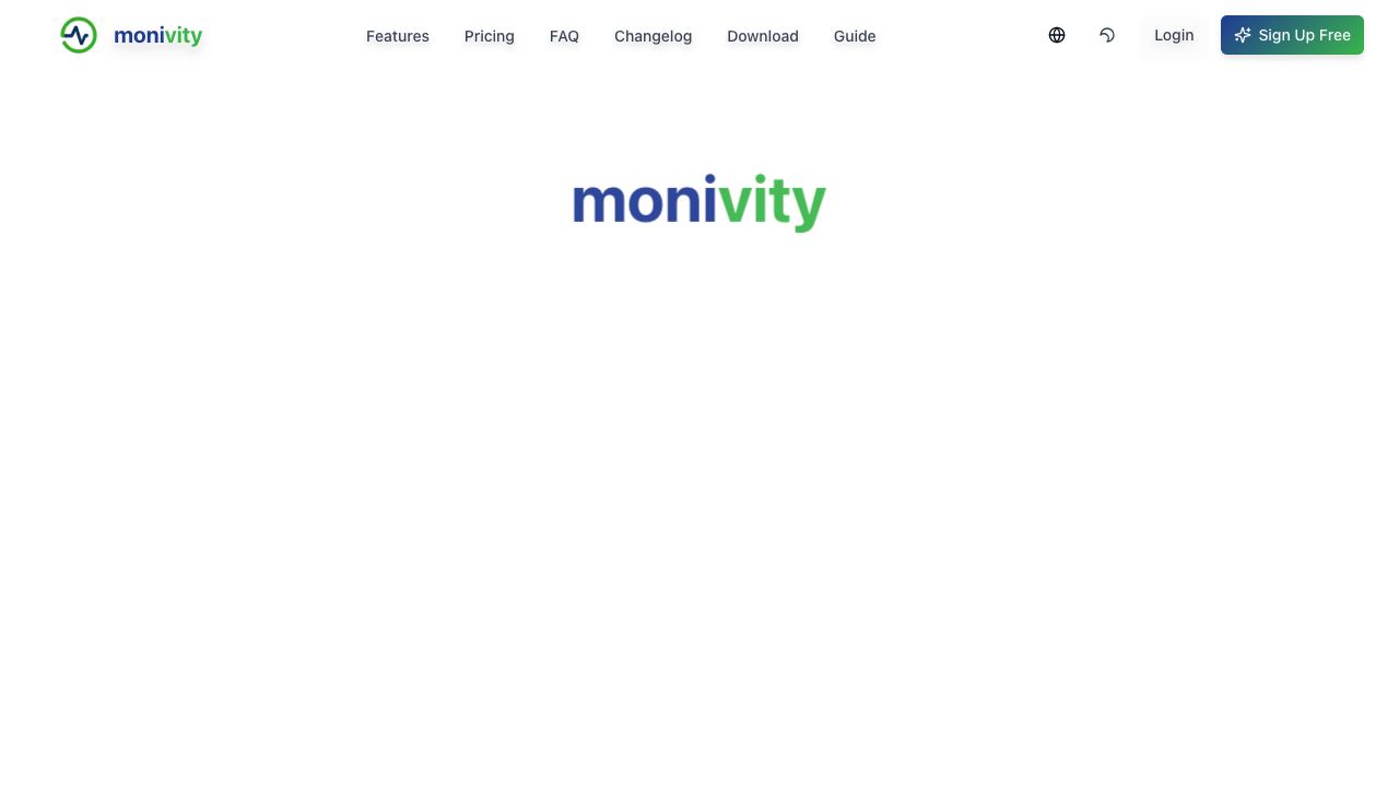 Monivity website screenshot