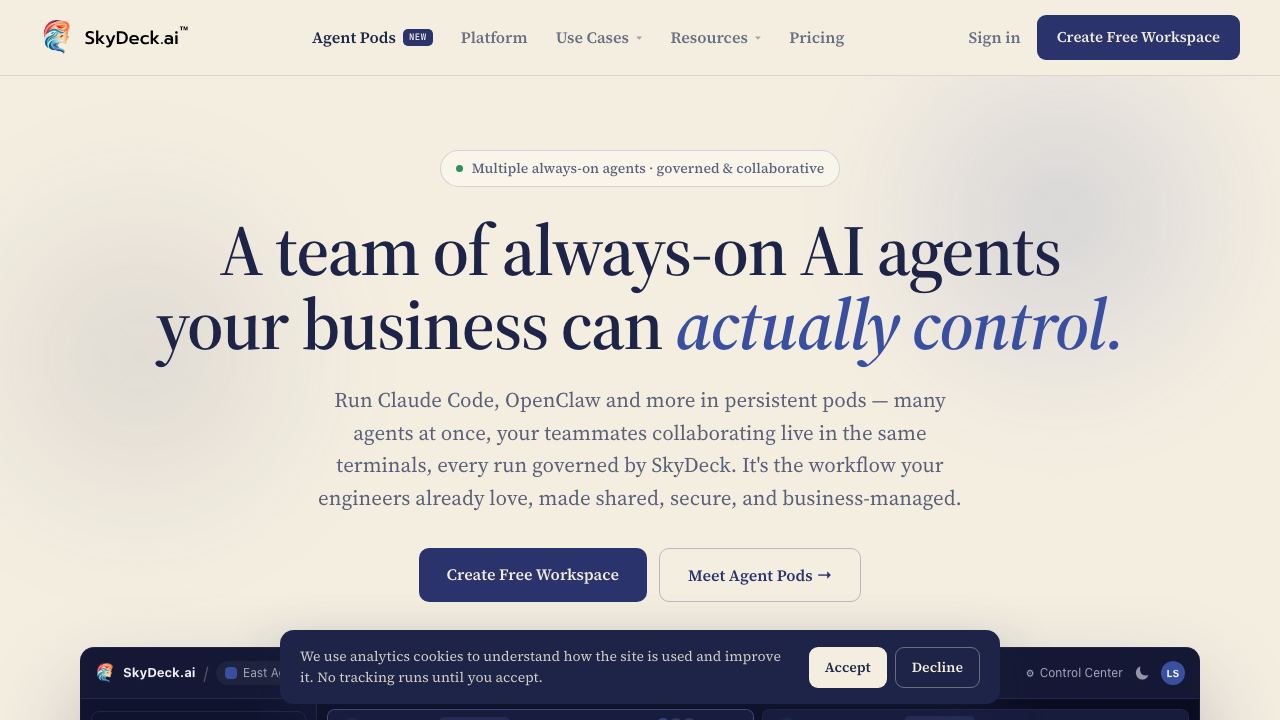 SkyDeck.ai 网站截图