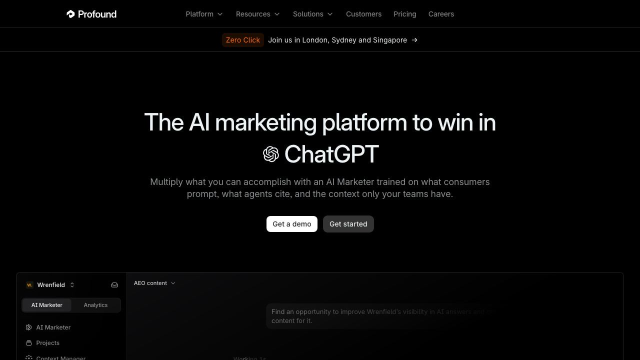 Profound website screenshot