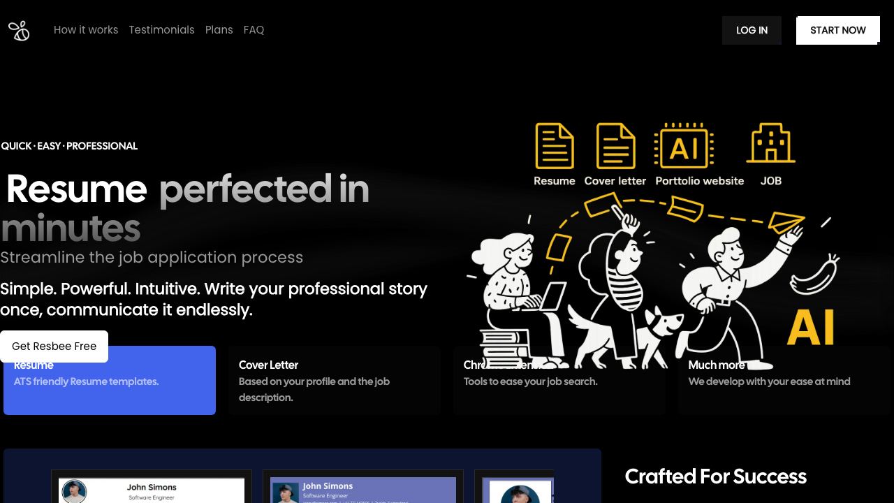 ResBee.me website screenshot