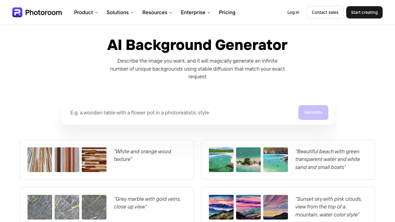 AI Background Generator 网站截图
