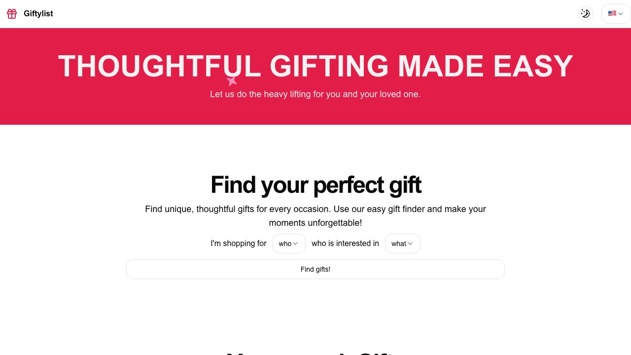 Giftylist.com 网站截图