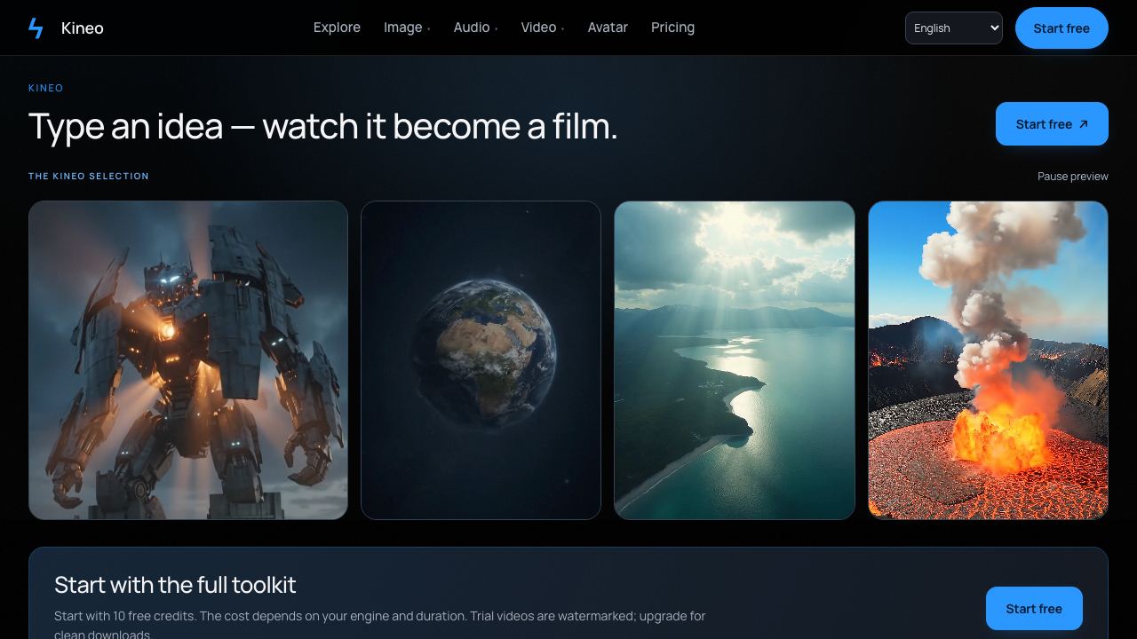 Kineo website screenshot