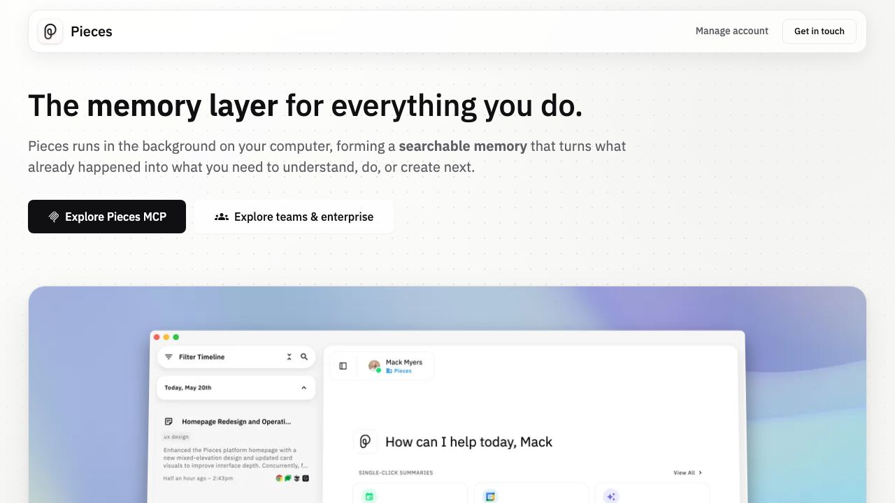 Pieces for Developers 网站截图