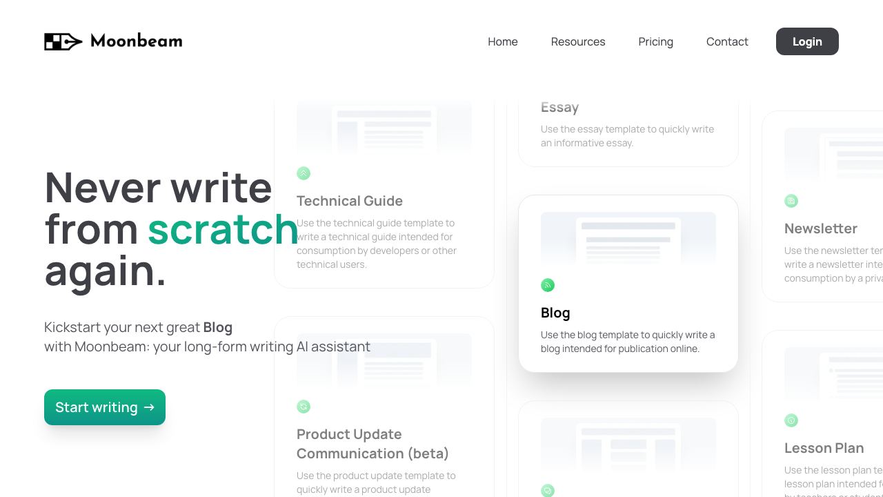 Moonbeam website screenshot
