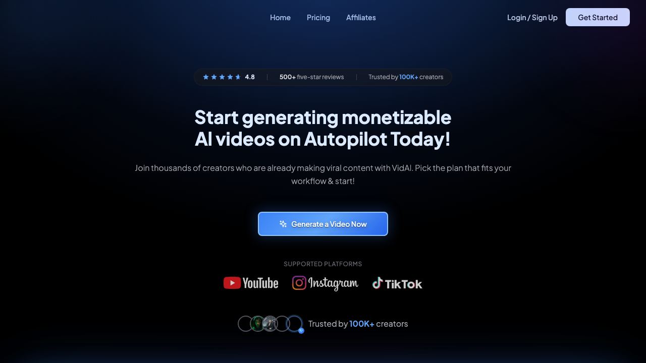 Vid.AI 网站截图