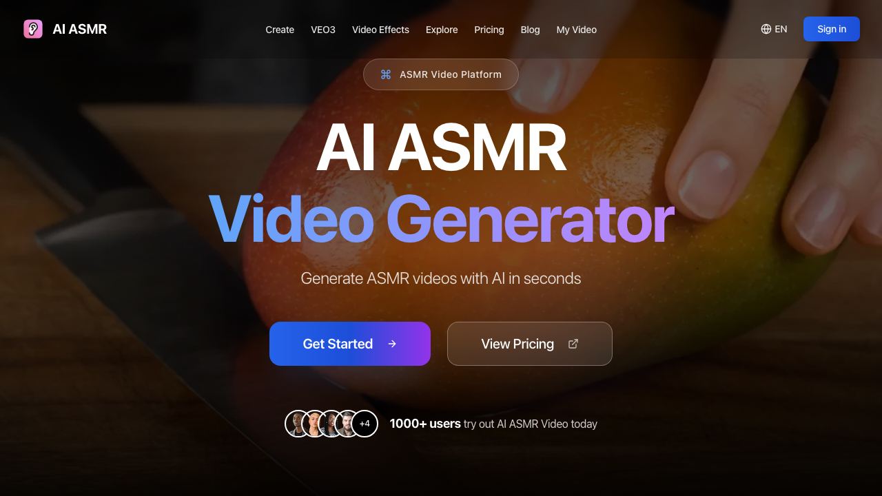 AI ASMR 网站截图